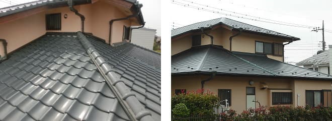 横浜市泉区の屋根修理、瓦屋根葺き替え例